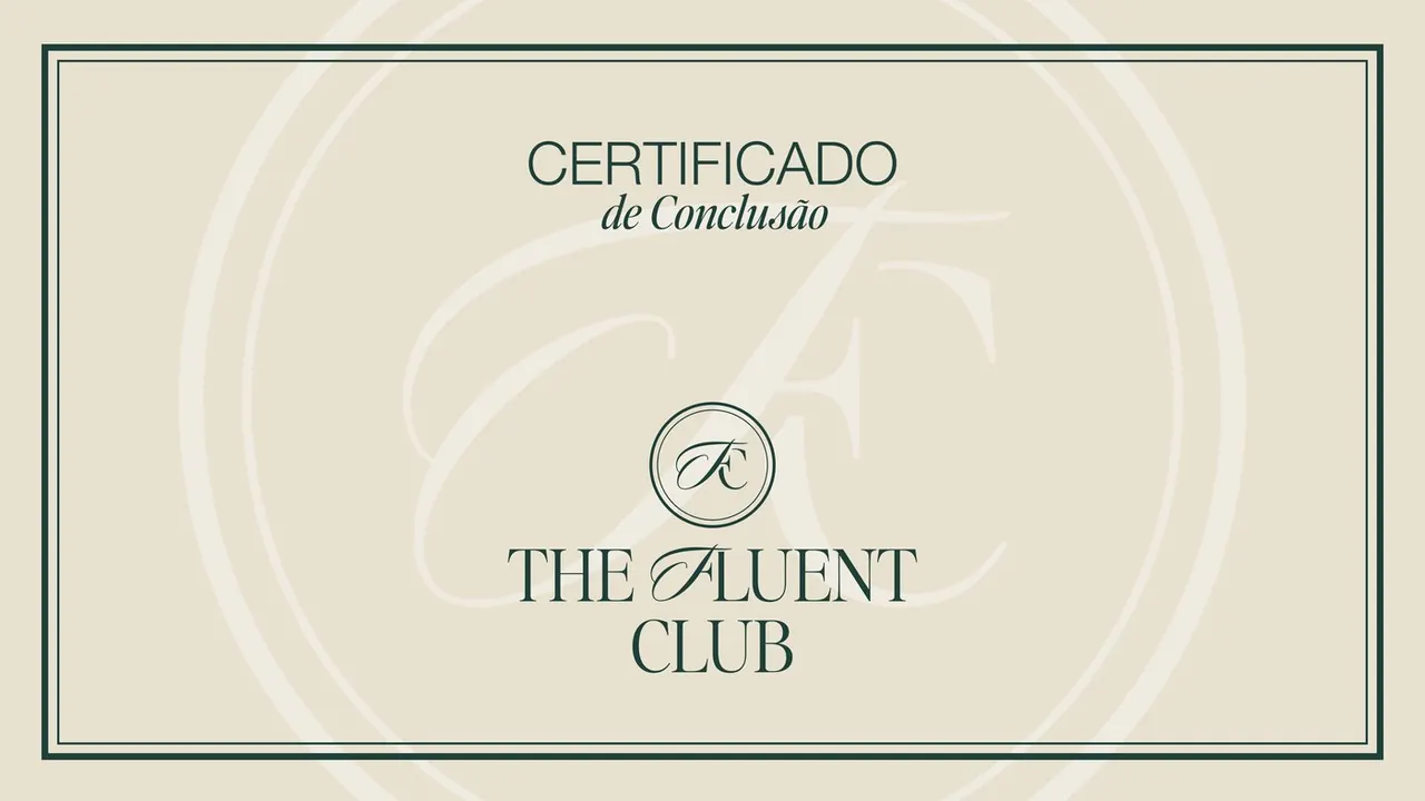 Certificado de conclusão The Fluent Club